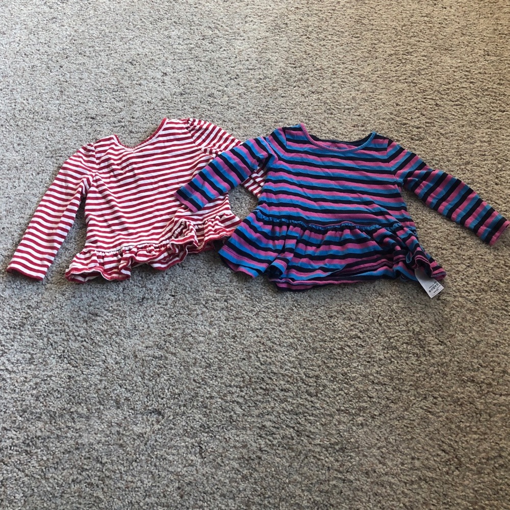 Two baby girl Gap peplum tops